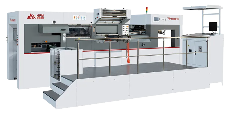 Máquina de corte e vinco plana automática com hot stamping (até 700 ton)
