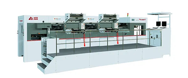 Máquina de corte e vinco plana automática com hot stamping (até 700 ton)